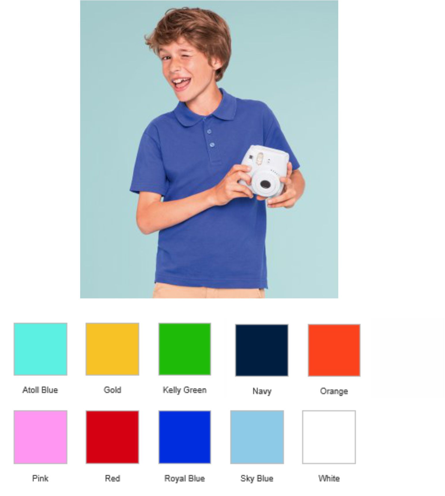 Sol's 11344 Kid's Summer II Cotton Pique Polo Shirt - Click Image to Close